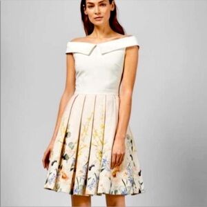 Ted Baker Oceana Elegant Fit and Flare Floral Dress Sz US 8/10 Or Ted Sz 3